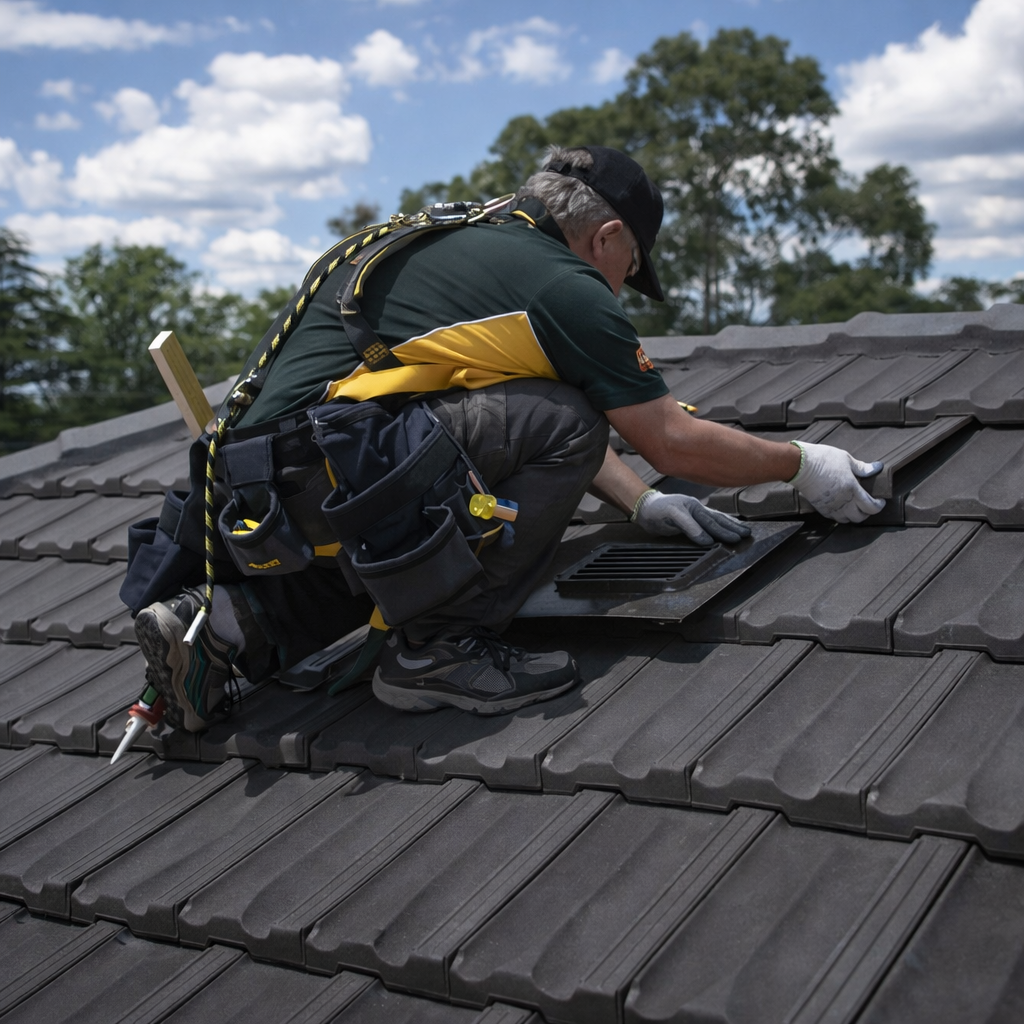 Timloc Grey Thin Leading Roof Tile Vent with Adapter