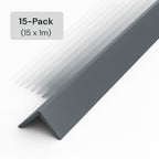 15 Pack Grey 1 Metre UPVC Plastic Rigid Angle 50 x 50mm Corner Cover Trim 90 Degree