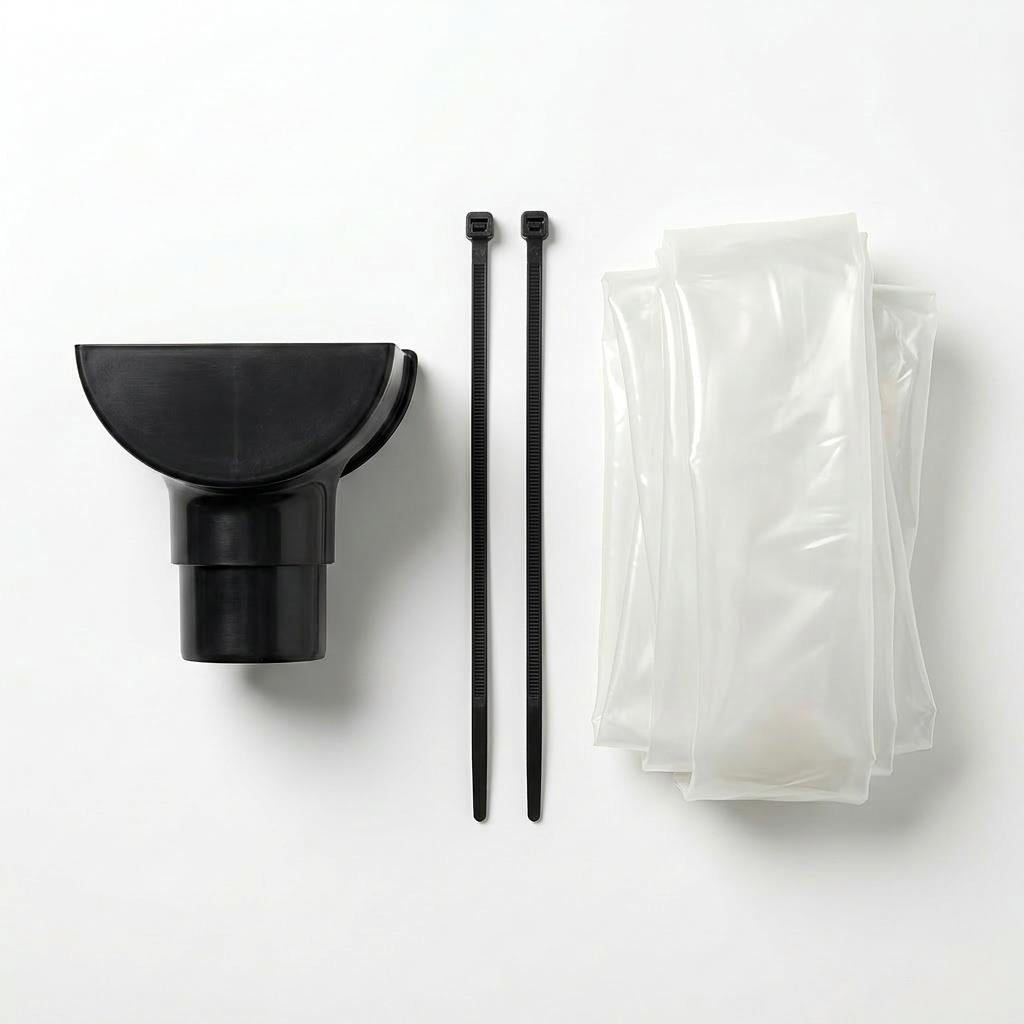 Black 10m Round Gutter Stop End Outlet Kit 112mm
