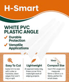 4 Pack - White Rigid Angle Trim - 10mm x 10mm x 1 Metre - PVC Corner Protector
