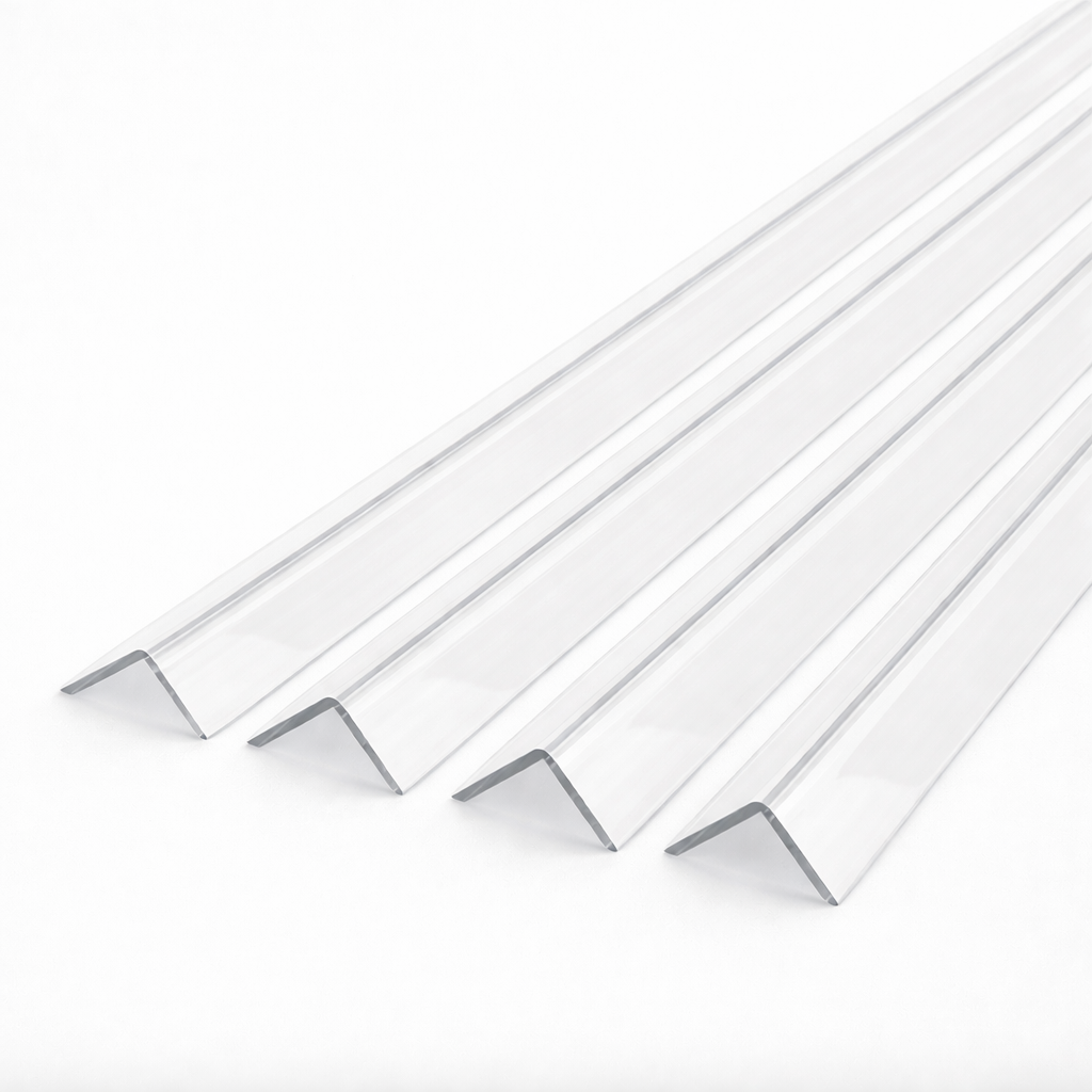 4 x 40x40mm Clear Angles x 1 meter