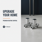 2 x Kartell Chrome Radiator Valves Straight Pair 15mm Manual Control - Brass Radiator Valve Set for Central Heating Floor Pipes - Contemporary Chrome Finish - Complete Twin Pack UK Standard
