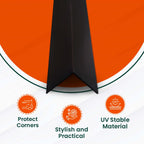 5x Black PVC Angle Trim 40mm x 40mm x 1m – Edge & Corner Protector
