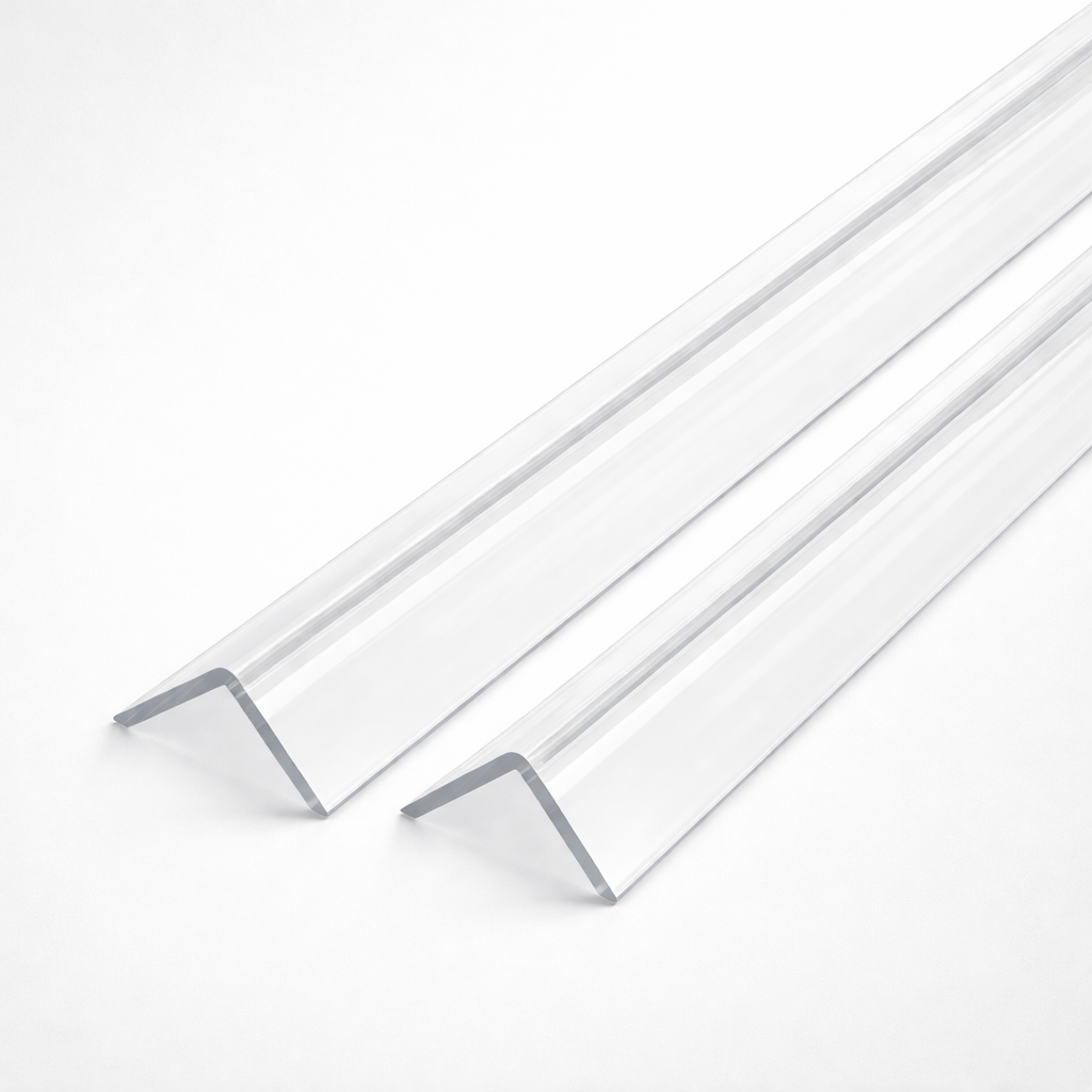 2 x 50x50mm Clear Angles x 1 metre