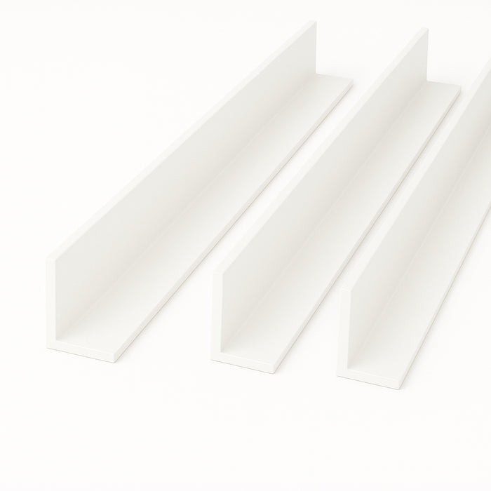 3 x White Unequal Angle 70mm x 30mm x 1  Metre