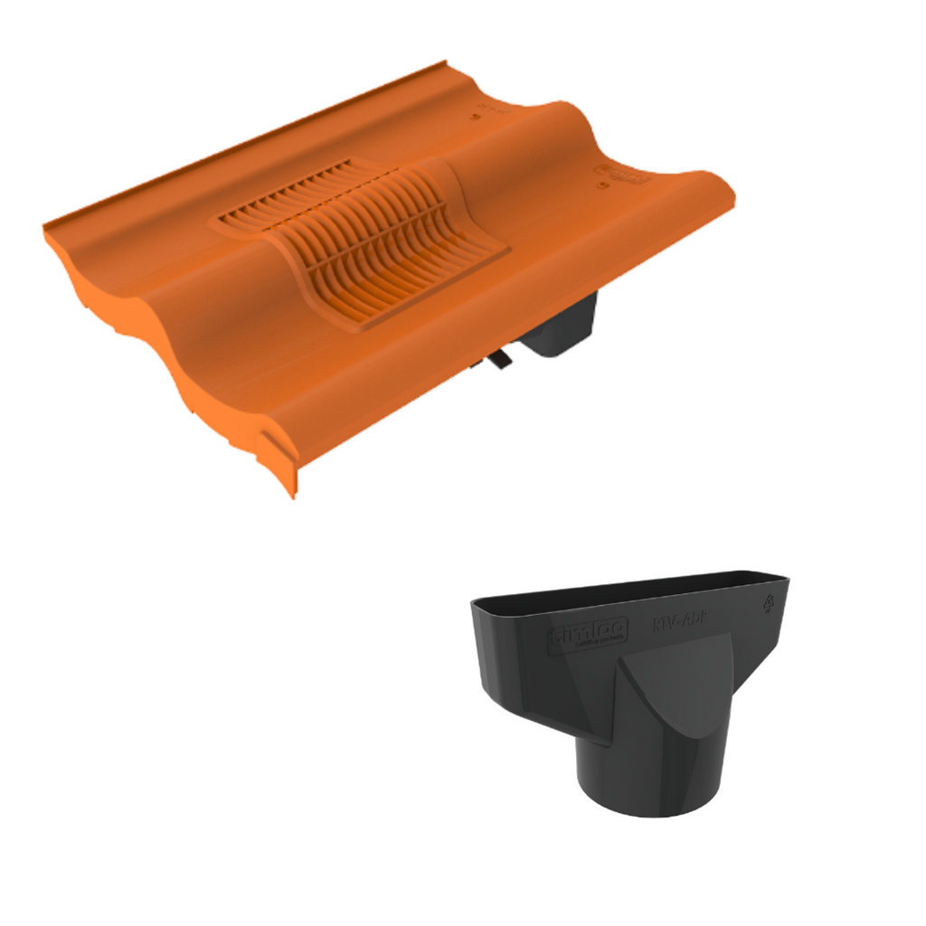 Timloc Terracotta Double Pantile Roof Tile Vent with Adapter
