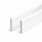 2 x White Plastic UPVC Trim 90mm x 1 Metre