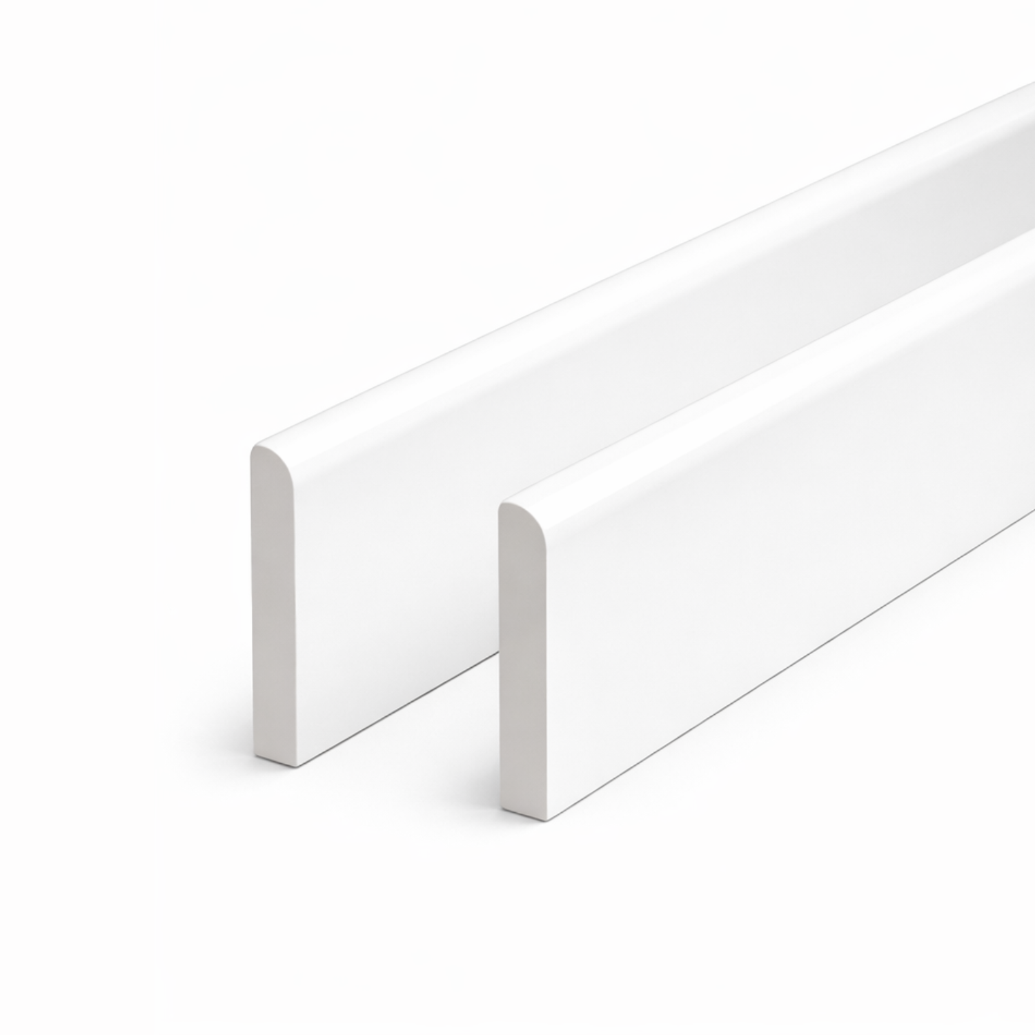 2 x White Plastic UPVC Trim 90mm x 1 Metre