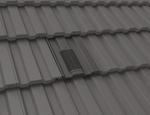 Manthorpe Slate Grey Mini Castellated Tile Vent with Adaptor Kit for Clay and Concrete Tile Roofs