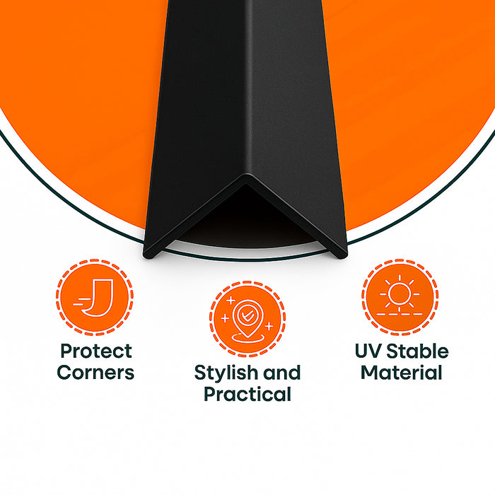 4 x Black Rigid Angle 100mm x 100mm x 1  Metre  ^