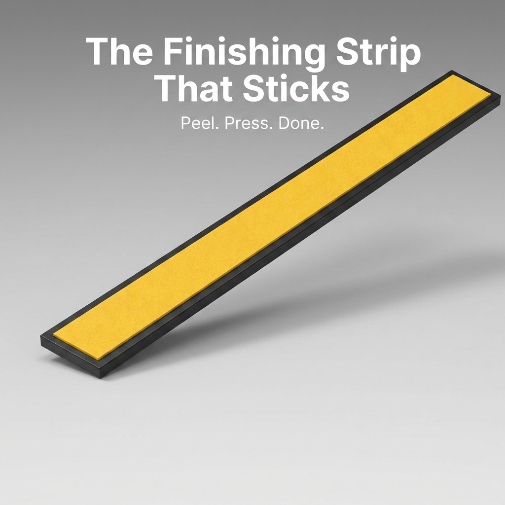5 x 75mm Black Self-Adhesive Trim Strip x 1 Metre