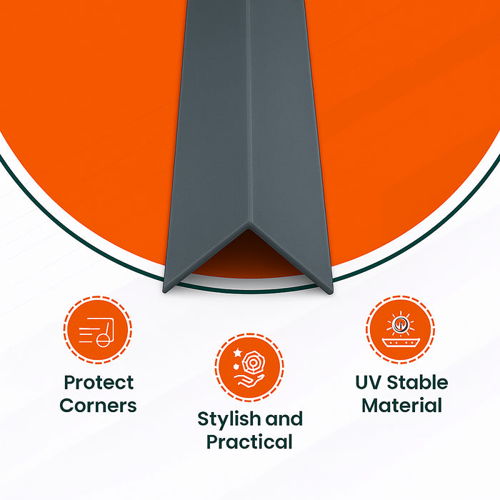 1 x Anthracite Grey Rigid Angle 50mm x 50mm x 1  Metre  ^