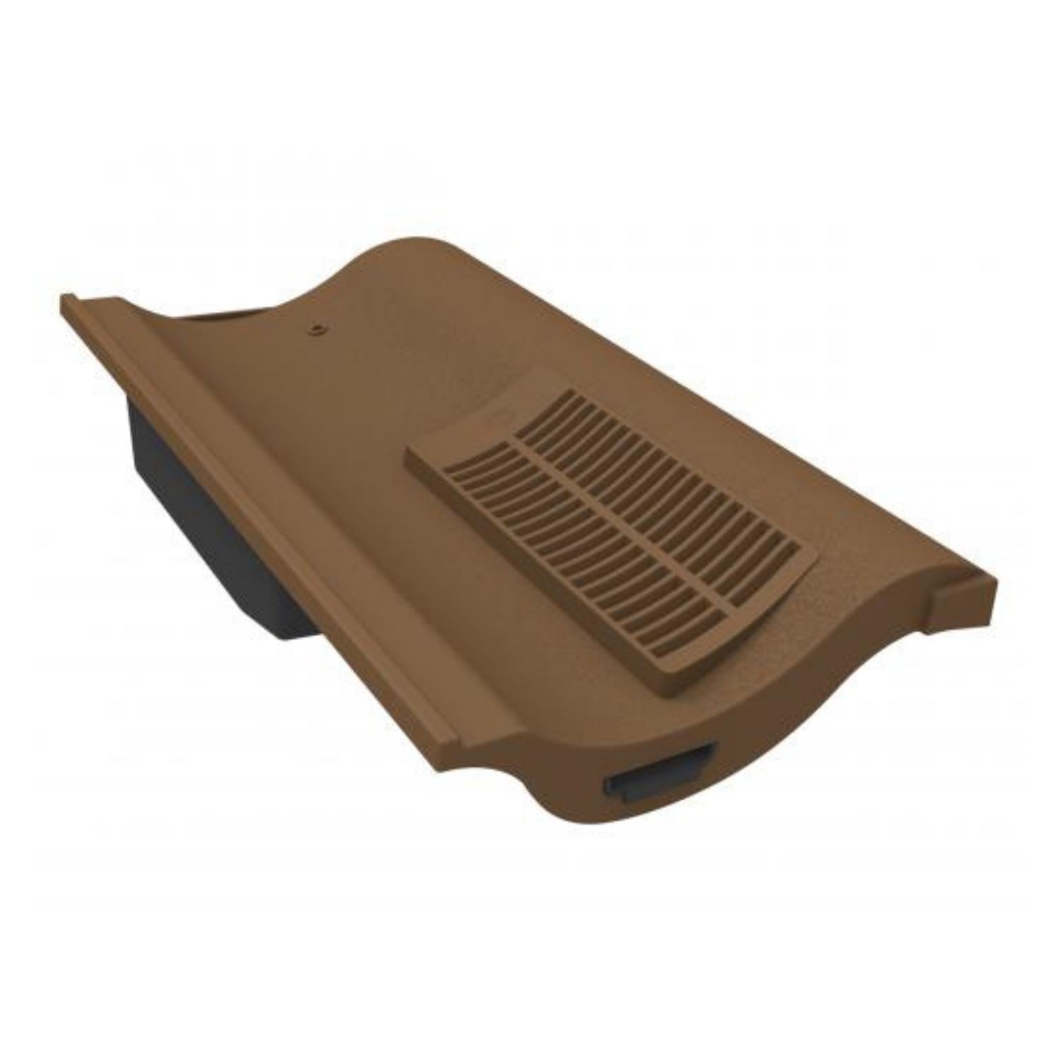Manthorpe Brown Single Pantile Tile Vent with Adaptor Kit for Concrete Tile Roofs