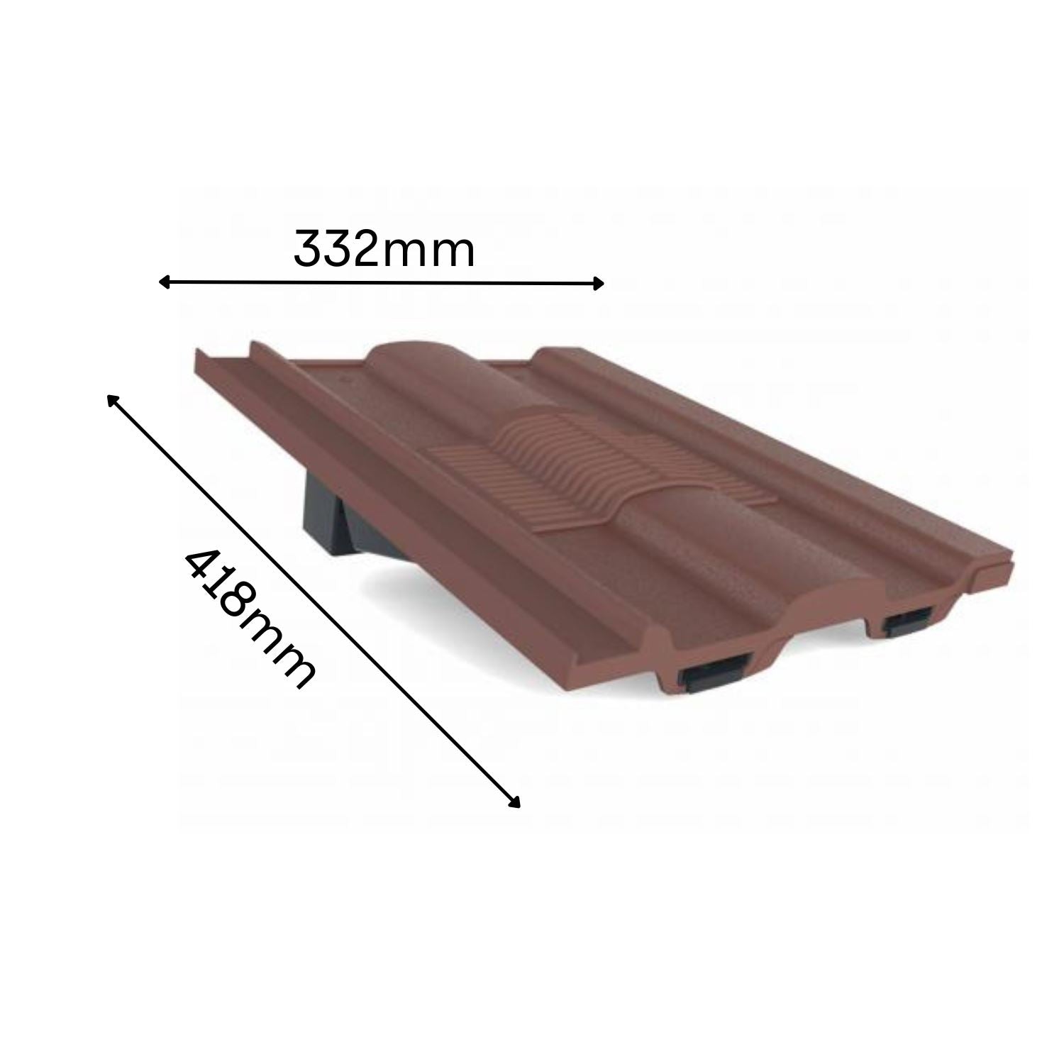 Manthorpe Brown Castellated Tile Vent with Adaptor Kit for Clay and Concrete Tile Roofs