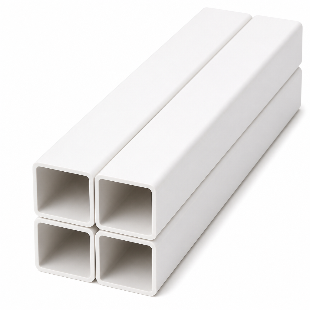 4 x 25mm White PVC Box Section 1 Metre Length