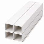 4 x 25mm White PVC Box Section 1 Metre Length