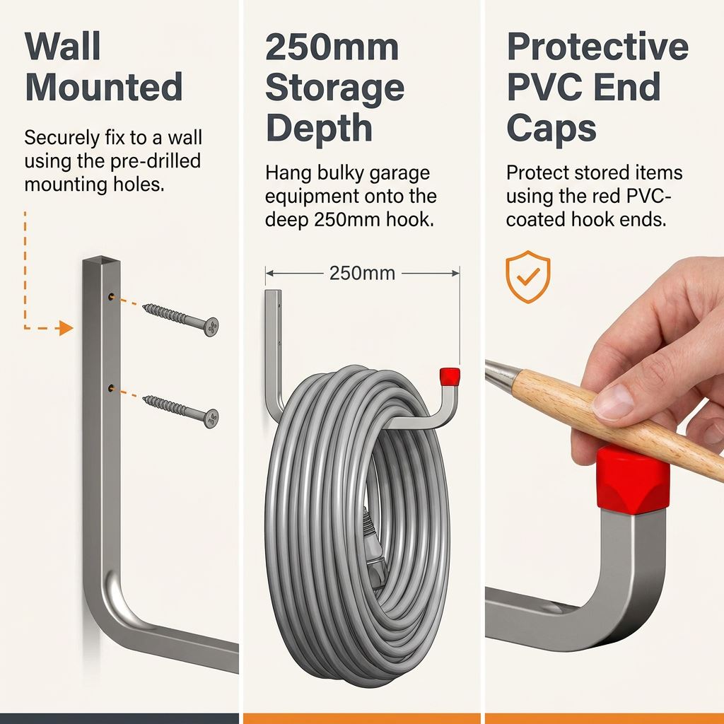 Storage Wall Hooks Galvanised Steel