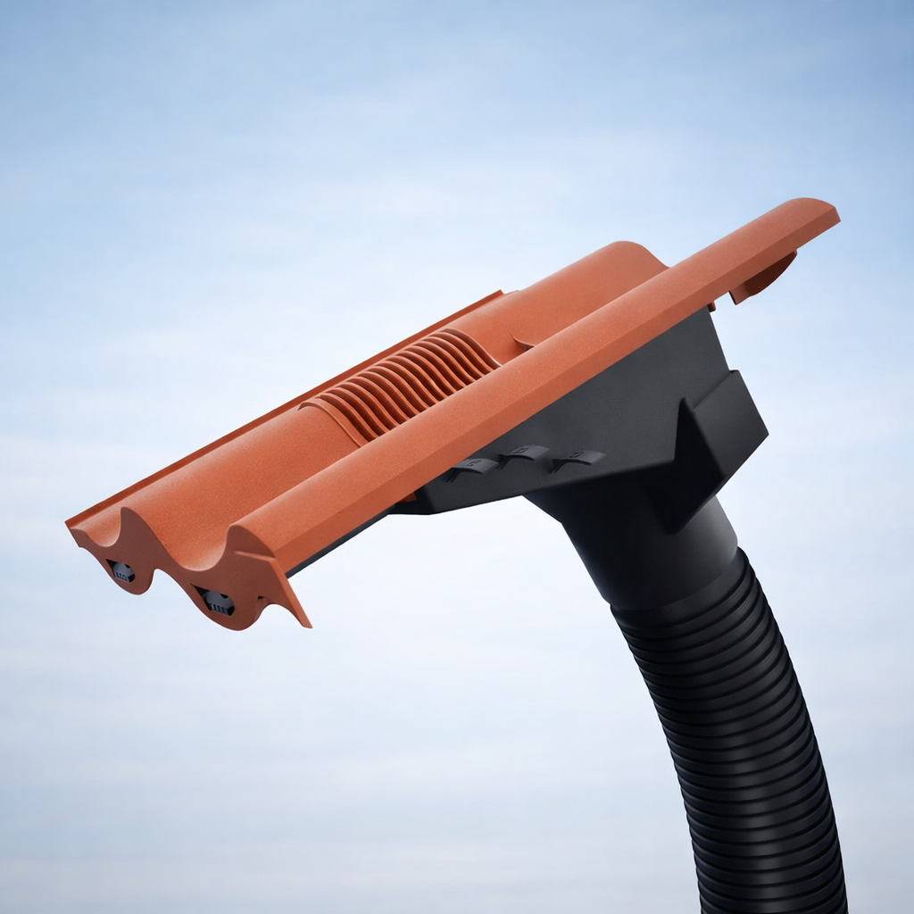 Timloc Black Thin Leading Roof Tile Vent with Adapter