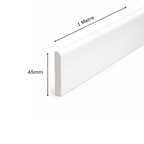 White uPVC D-Mould Trim 45mm x 1m