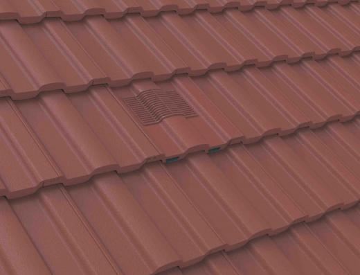 Manthorpe Antique Red Castellated Tile Vent with Adaptor Kit for Clay and Concrete Tile Roofs