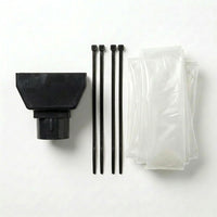Black 20m Squared Gutter Stop End Outlet Kit 114mm