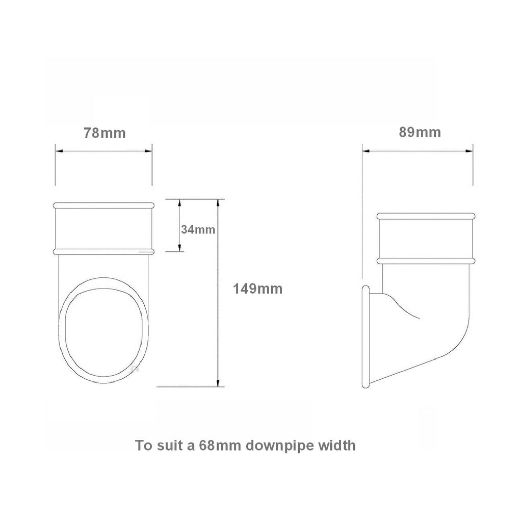 1 x Black Round Downpipe Shoe Freeflow