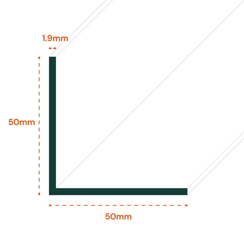 1 x 50x50mm Clear Angles x 1 metre