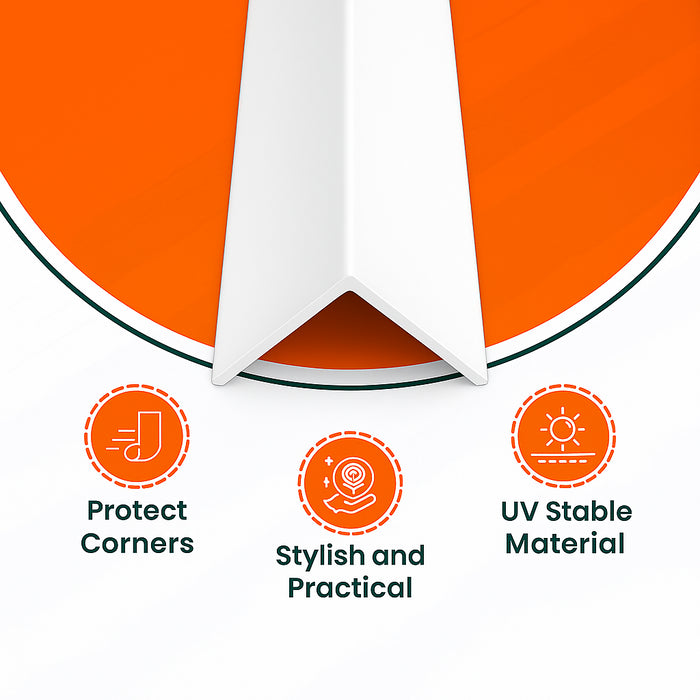 White Unequal Angle 70mm x 30mm x 1  Metre