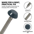 50 x 30mm Anthracite Grey UPVC Poly Top Pins [B&N] (0073)