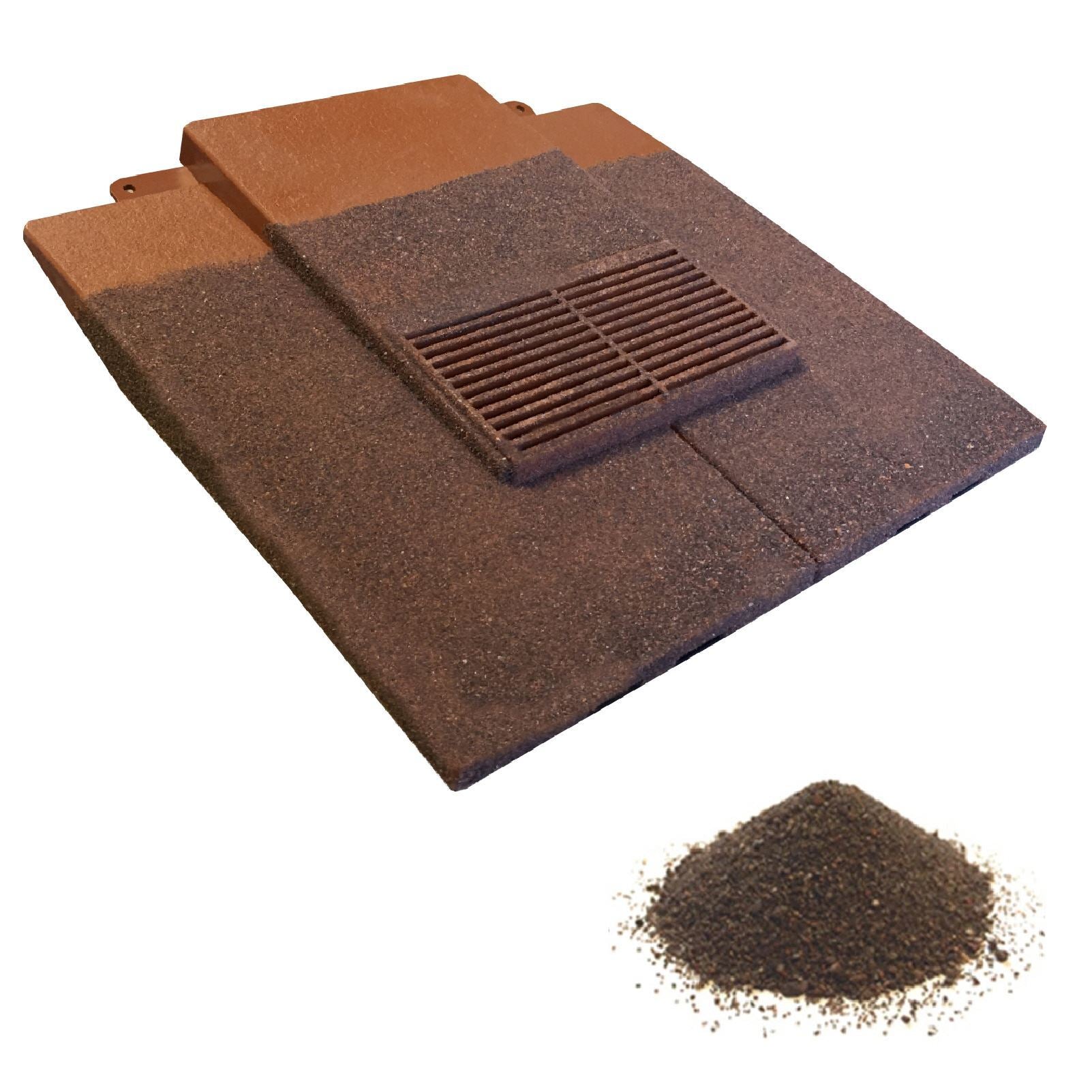 Manthorpe Granulated Light Brown Plain Tile Vent with Adaptor Kit for Clay and Concrete Roofs