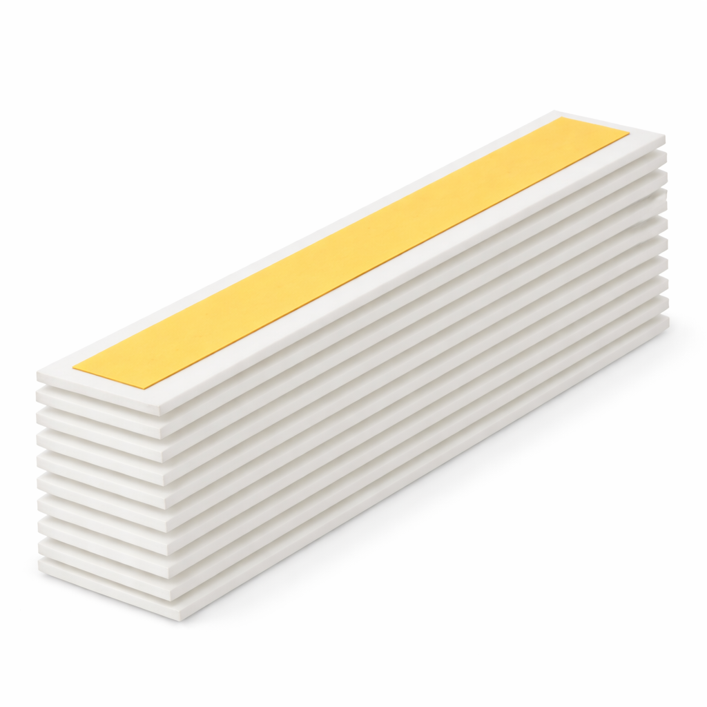 10 x 19mm White Adhesive Taped PVC Flat Bar x 1 Metre