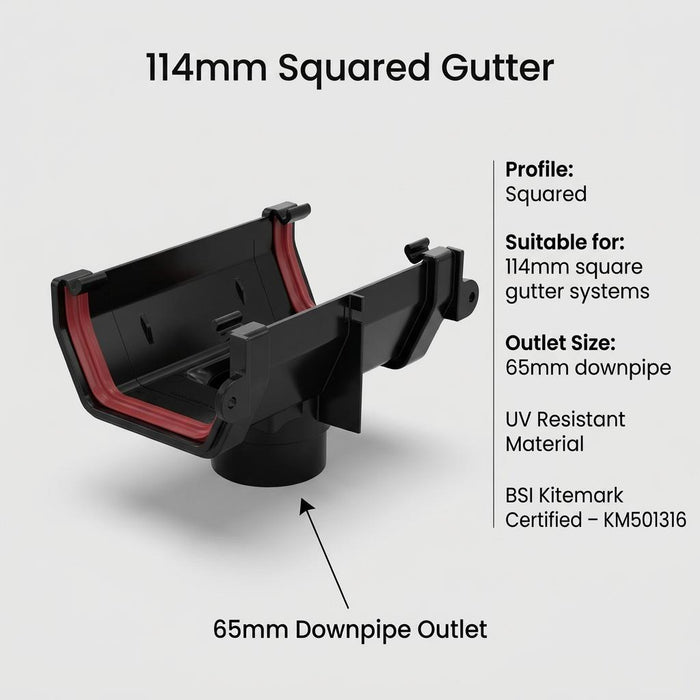 15m Squareline Gutter Running Outlet Kit