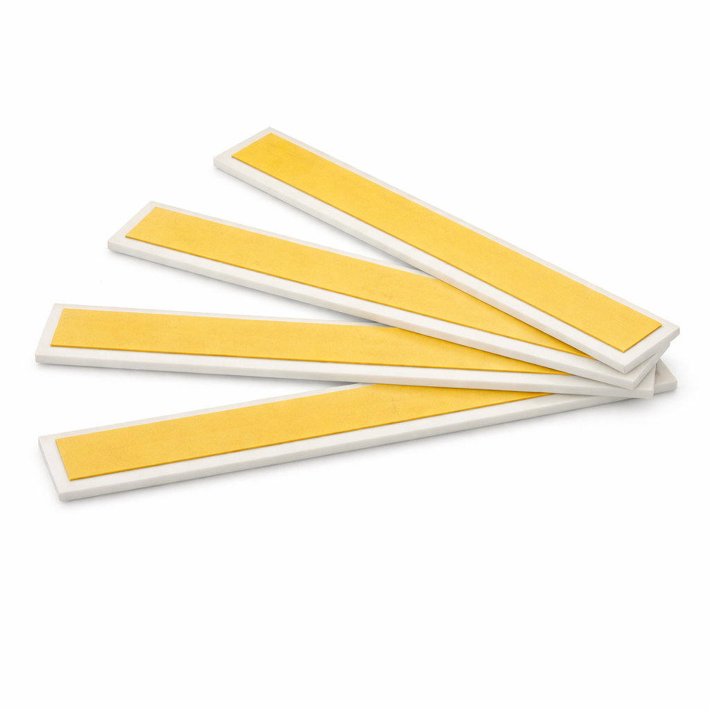 4 x 38mm White Adhesive Taped PVC Flat Bar x 1 Metre