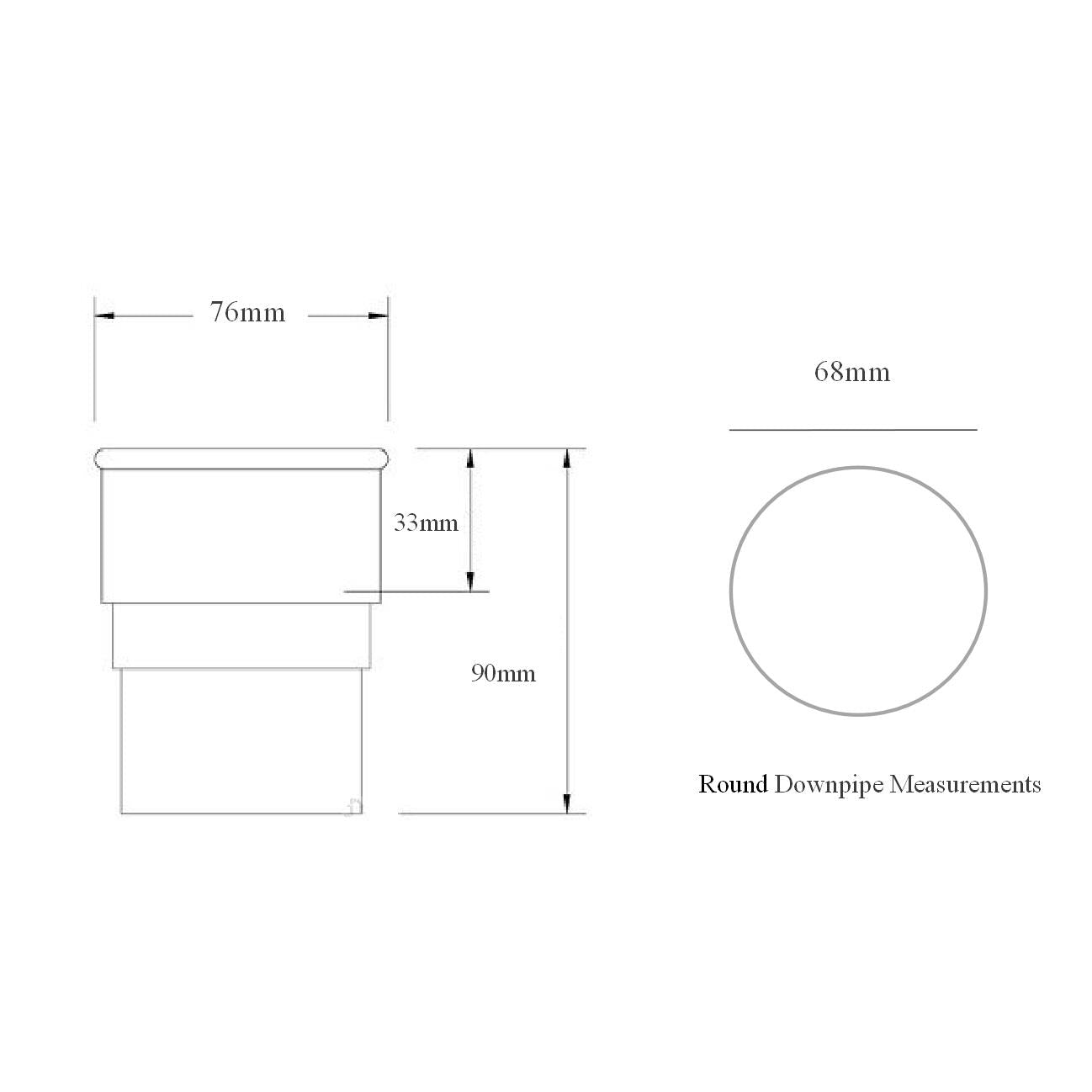 1 x Black Round Downpipe Connector Freeflow