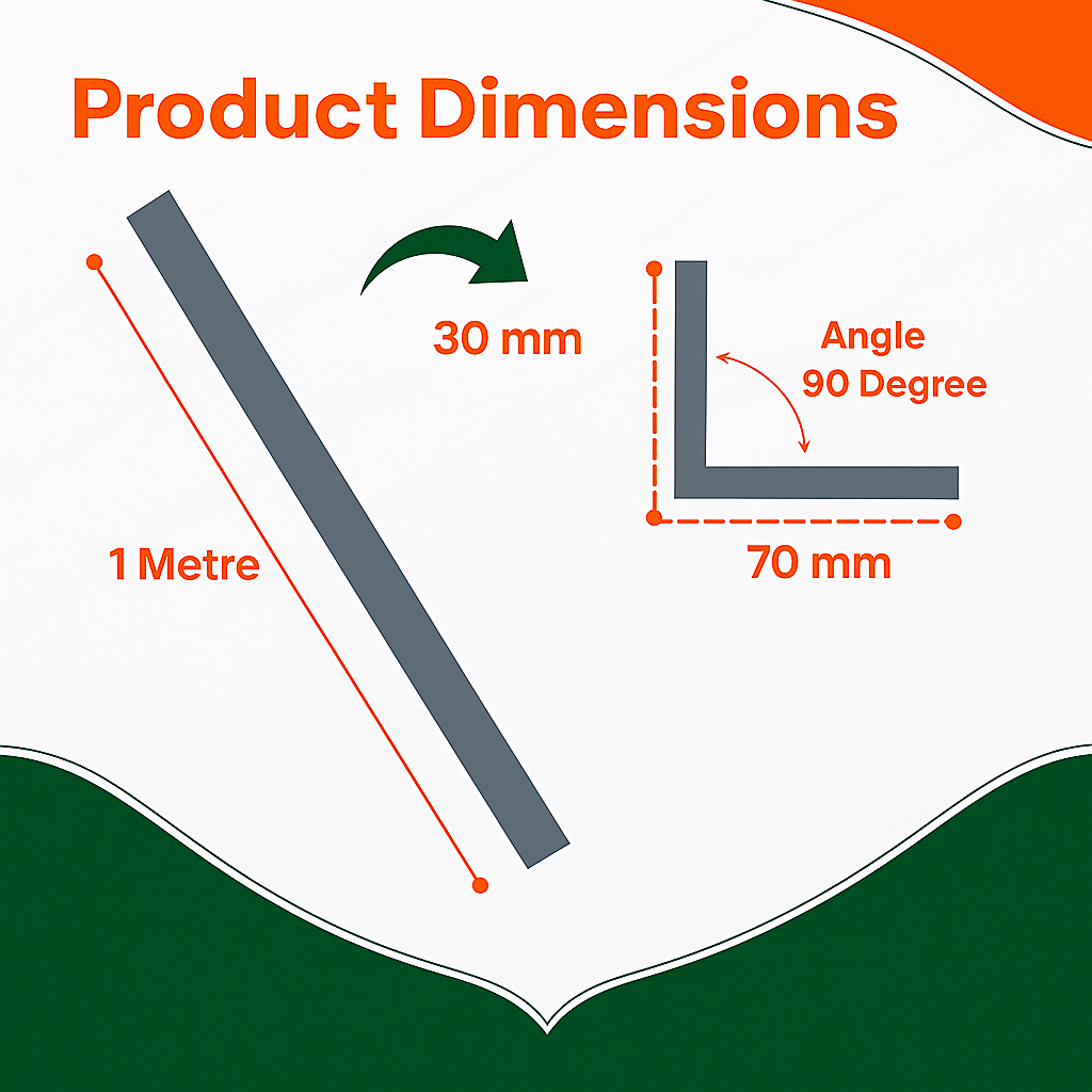 2 x Anthracite Grey Unequal Angle 70mm x 30mm x 1  Metre