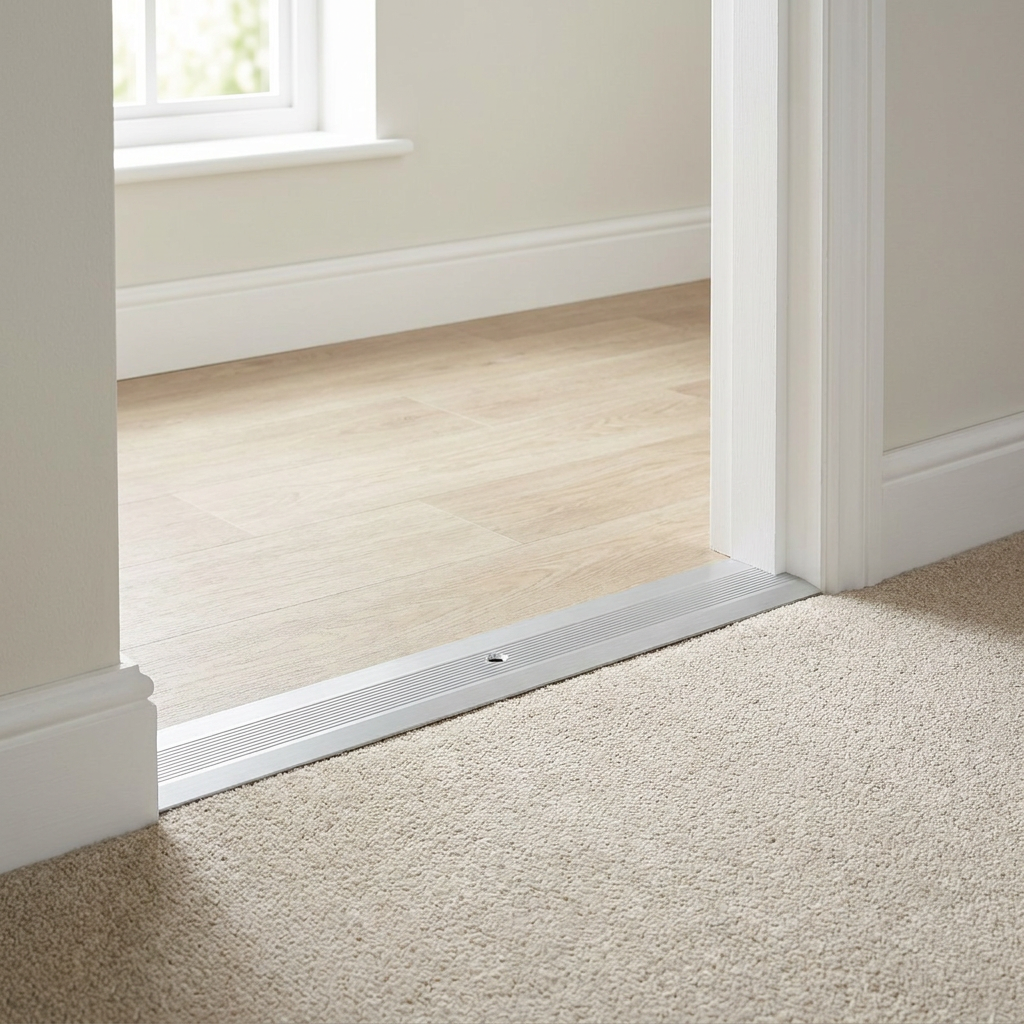 4 x Aluminium Vinyl Edge Floor Transition Strip, 28mm x 6mm x 89.5cm DIY Low Profile Floor Trim for Finishing and Edge Protection