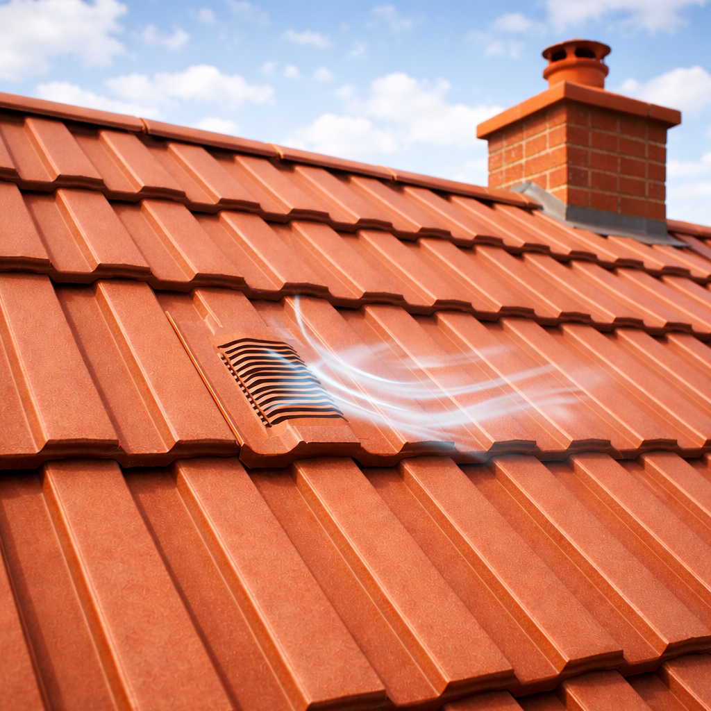 Timloc Terracotta Mini Castellated Roof Tile Vent with Adapter