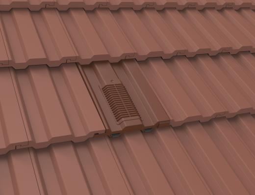 Manthorpe Antique Red Mini Castellated Tile Vent with Adaptor Kit for Clay and Concrete Tile Roofs