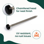 50 x 40mm Black UPVC Poly Top Pins [B&N] (0073)