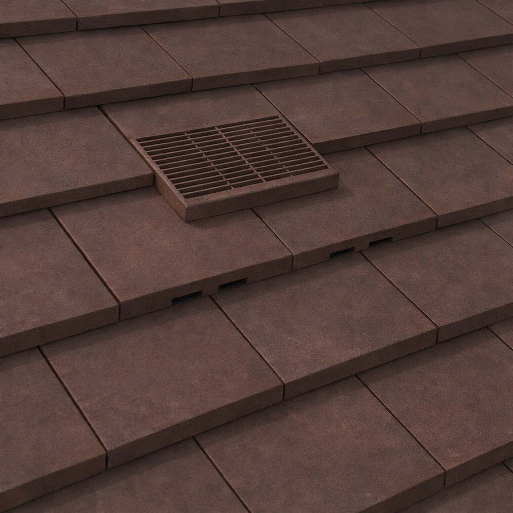 Manthorpe Brown Plain In Line Roof Tile Vent & Pipe Adaptor / for concrete and clay Tiles