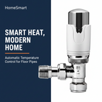 4 x Kartell Designer Thermostatic Radiator Valve White & Chrome TRV Angled 15mm
