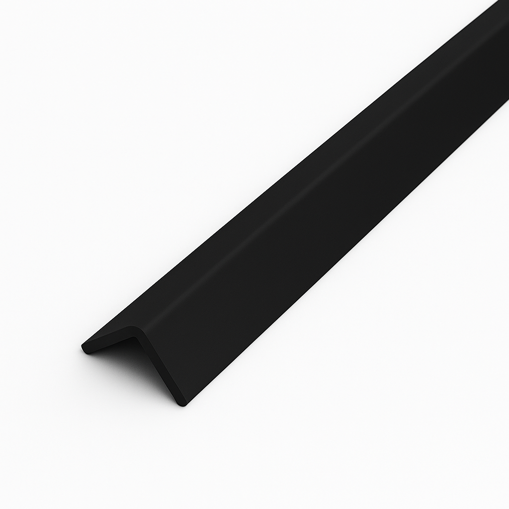 10 Pack Black 1 Metre UPVC Plastic Rigid Angle 25 x 25mm Corner Cover Trim 90 Degree