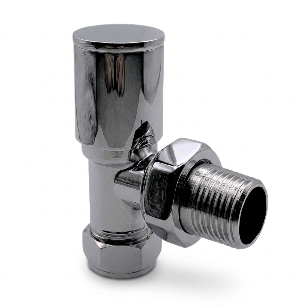 Chrome Radiator Valve Angled 15mm