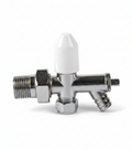10mm Drain Off Valve Chrome - 1/2" BSP Radiator Drain Cock with White Handle & Hose Tail