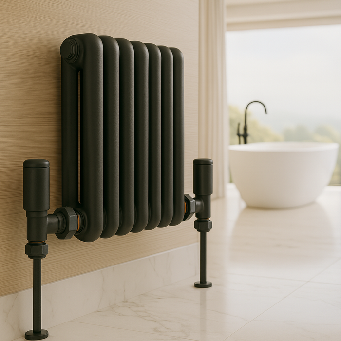 Kartell K-Rad Straight Modern Radiator Valve 15mm – Anthracite Grey – 4 Pack