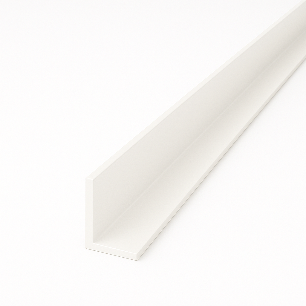White Unequal Angle 70mm x 30mm x 1  Metre