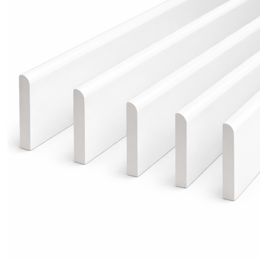 5 Pack White uPVC D-Mould Trim 45mm x 1m