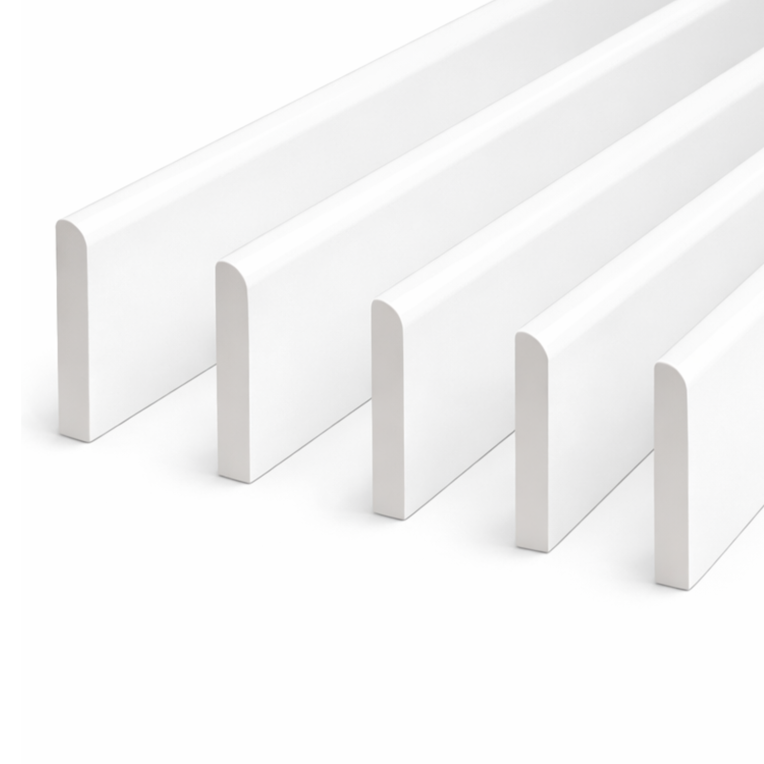 5 Pack White uPVC D-Mould Trim 45mm x 1m