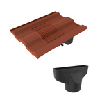 Timloc Red Castellated Roof Tile Vent with Adapter