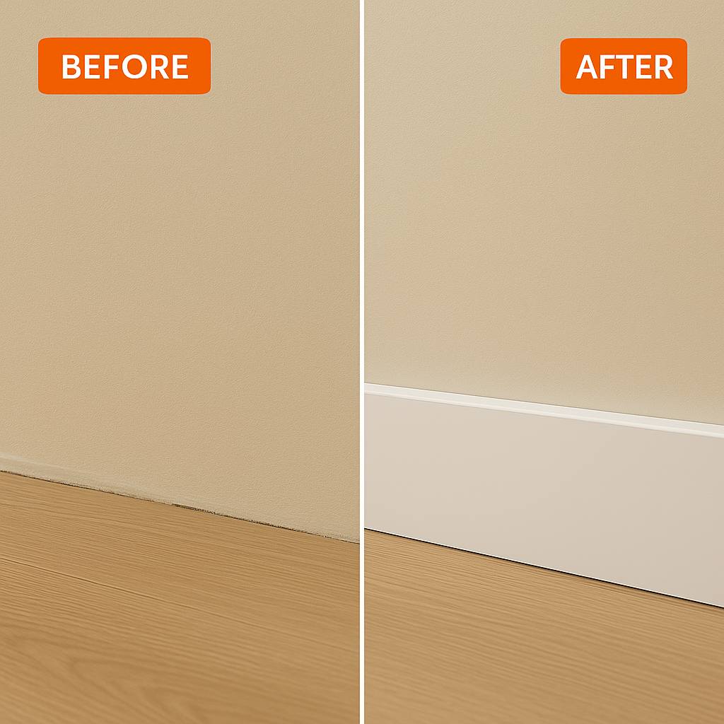 White uPVC D-Mould Trim 65mm x 1m